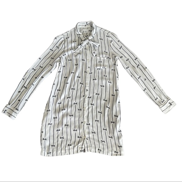 EUC Cooperative Urban Outfitters Bow Tie Button Up Dress Black White (Women’s S) - Picture 2 of 16